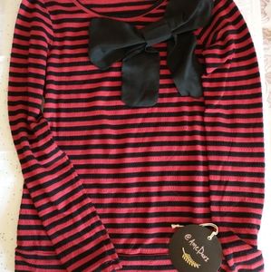 Sterling Black and Red with Bow Long Sleeve Shirt